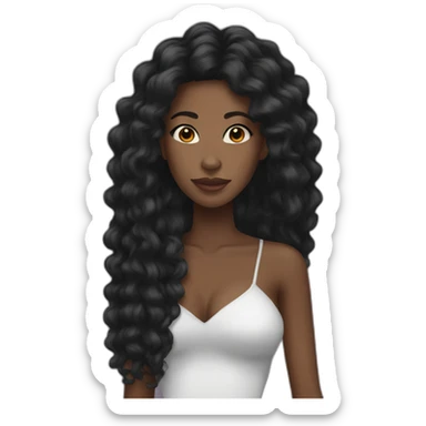 Black women with long hair queen sticker