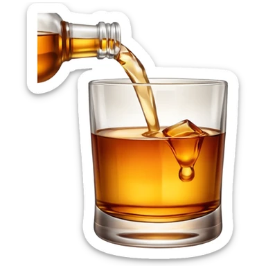 Pouring whisky sticker