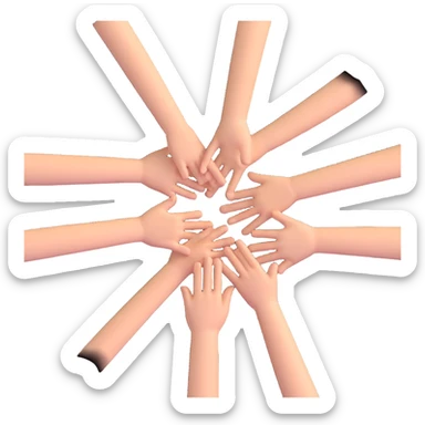 modern emoji showing hands joined in a circle, symbolizing unity and community sticker