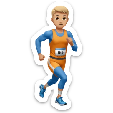 runner finishing a race sticker