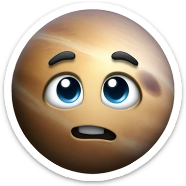 Mercury planet with face draw sticker