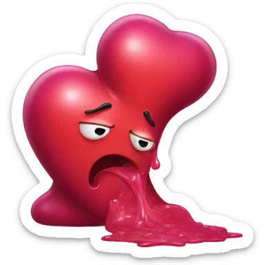 Puking hearts  sticker