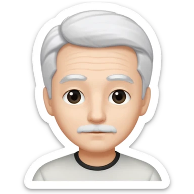 pure white hair, cute mature Boy, black eyebrows sticker