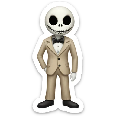 Jack skellington in beige suit  sticker