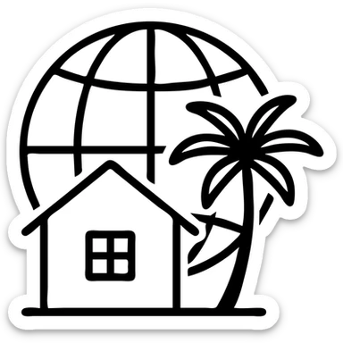 Ícono de real estate que refleje experiencia internacional con enfoque local en Miami sticker