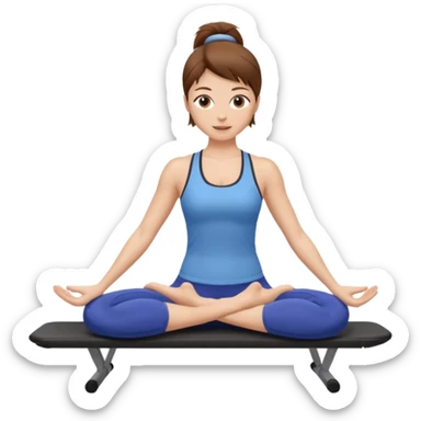 Pilates girl brown hair sticker