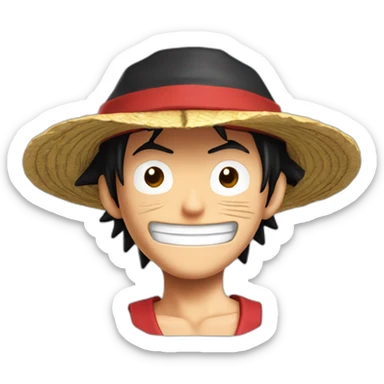 Luffy avec une mèche rouge et avec des yeux rouges et une cicatrice à l'oeil droit sticker