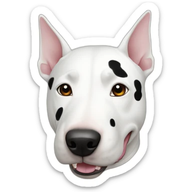white bull terrier with black spot sticker