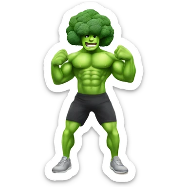 strong broccoli exercising in the gym sticker