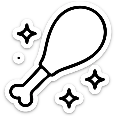 rainbow drumstick with sparkles sticker