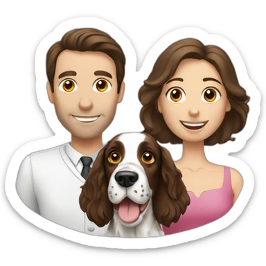 Springer spaniel with man and woman sticker