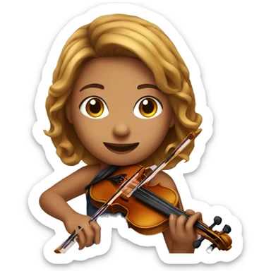 girl playing violin sticker