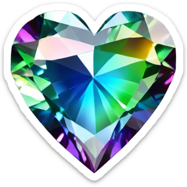 Heart shaped 56-carat rainbow diamond sticker