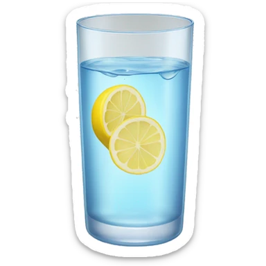 glass of water with lemon slices sticker