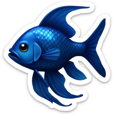 dark blue fish sticker