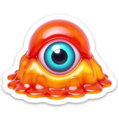 gummy neon melting eyeball sticker