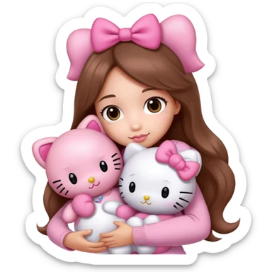  cute hello kitty teddy bears hugging  sticker