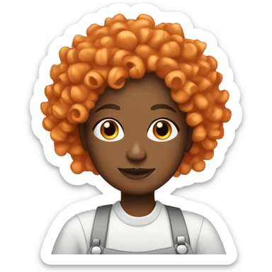 Nail tech with orange curly hair  sticker