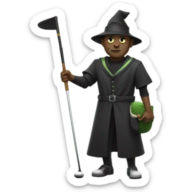 Warlock playing golf sticker