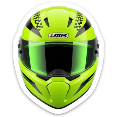 ate a Florecent green heart emoji as the same patterns as Lando Norris's helmet sticker