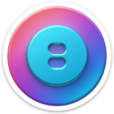 
One  3d credit coin color in in gradient of turquoise, blue, pink, purple, and coral sticker