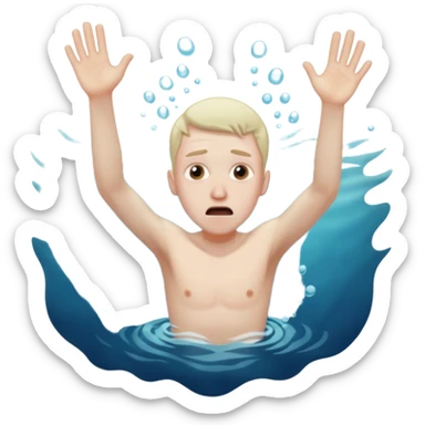 man drowning sticker