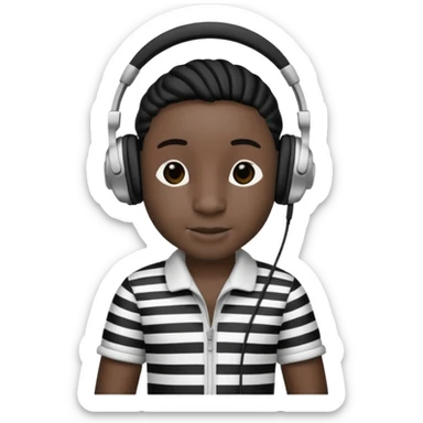 A zebra listening to music sticker