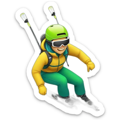 free style skier sticker