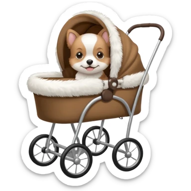 Stroller in puppy sticker