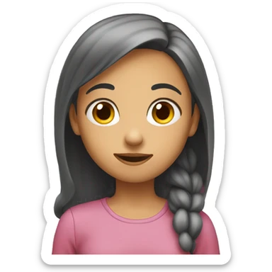 girl picking something up sticker