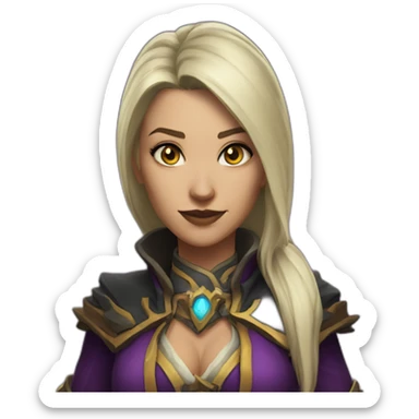 female warlock from wow sticker
