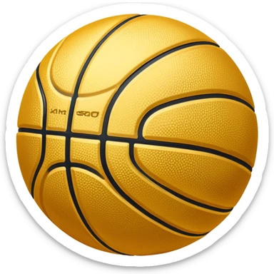 basketball with luxury gold metallic surface instead of orange, black lines pattern of a basketball sticker