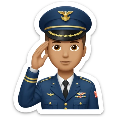 American soldier showing respect sticker