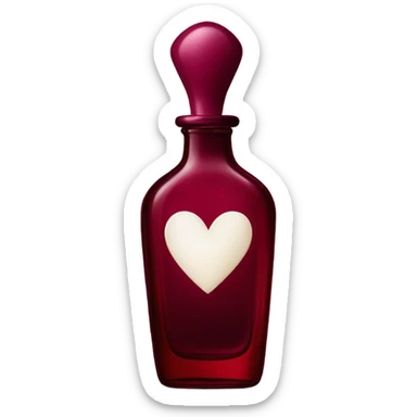 Burgundy perfume heart shaped  sticker