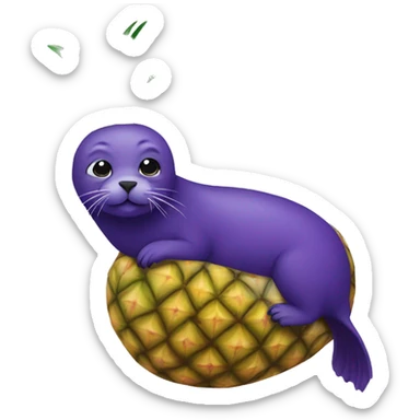 purple pineapple seal sticker