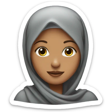 A girl with a hijab and dangle earrings sticker