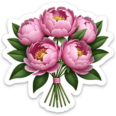 Create a peony bouqet sticker