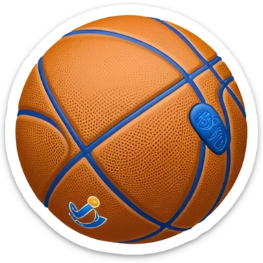 Faça um emoji de uma bola de Basquete branca e nela um símbolo de verificado sticker