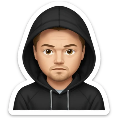 leonardo di caprio wears black hoodie sticker