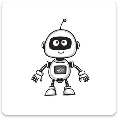 friendly robot sticker