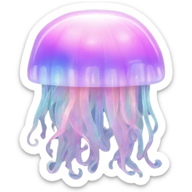 Holographic Pastel jellyfish sticker