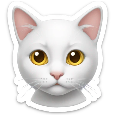 ￼Withe cat  sticker