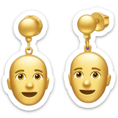 A pair of gold earrings  sticker