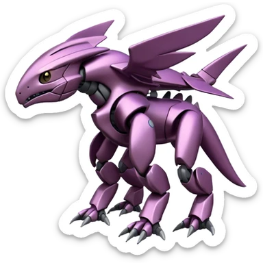 Futuristic Cool Cute Edgy Shiny Digimon-Genesect-Palkia-hybrid full body sticker