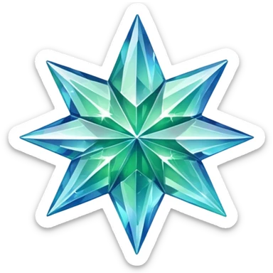 crystal star with green-blue hues sticker