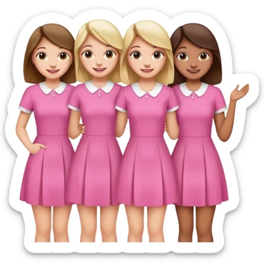 group of cute sorority girls  sticker