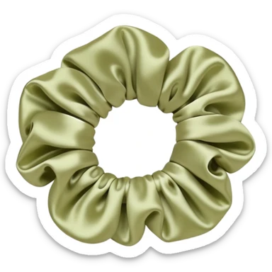 Pale olive silk scrunchie sticker
