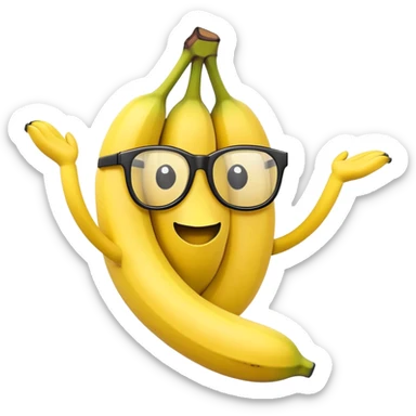 Bananas with black glasses and arms sticker
