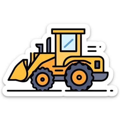 Construction equipment, bulldozer sticker