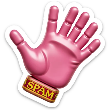 Jeff Koons style spam meat hand sculpture  sticker